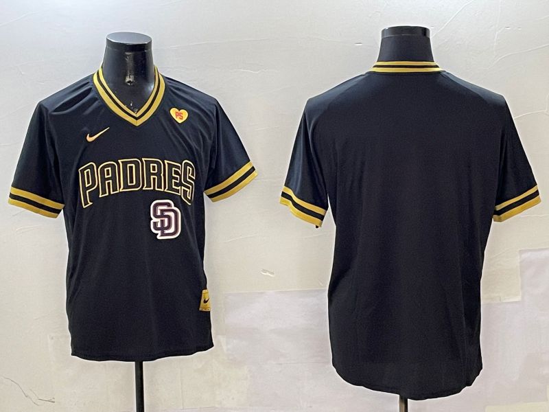 Men San Diego Padres Blank Black Gold Game 2025 Nike MLB Jersey style 7->san diego padres->MLB Jersey